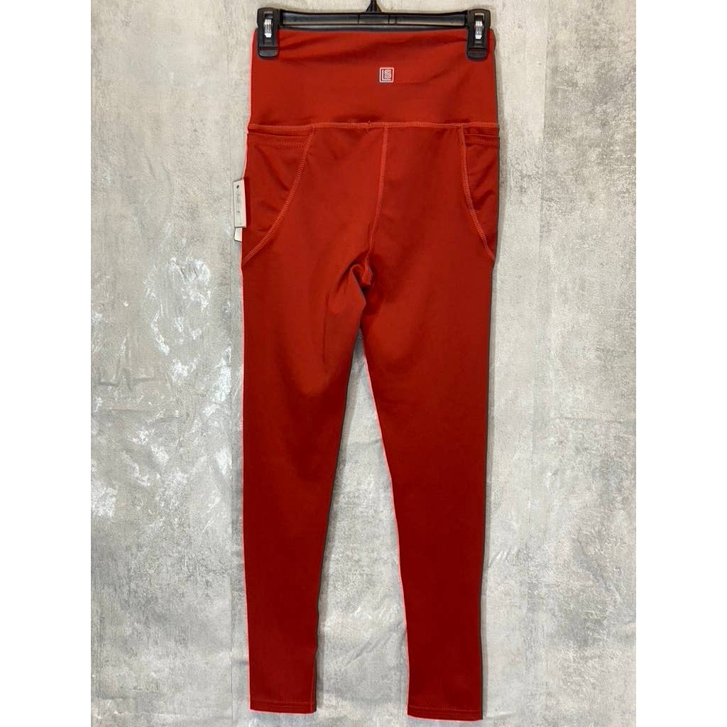 LAUNDRY By Shelli Segal Rust Textured High-Waist Stretch Pull-On Active Leggings SZ M