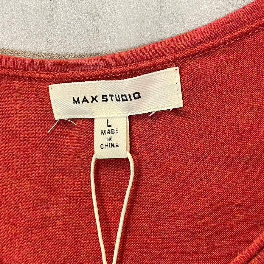 MAX STUDIO Women's Hscarlet Sleeveless Ruffled Hem Mini Dress SZ L