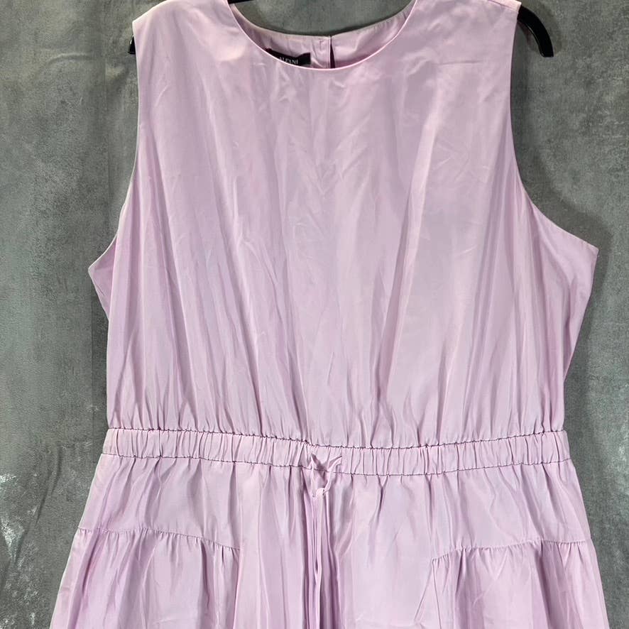 ALFANI Women's Lavender Rain Mixed-Media Drawstring Waist Mock-Neck Dress SZ 2XL