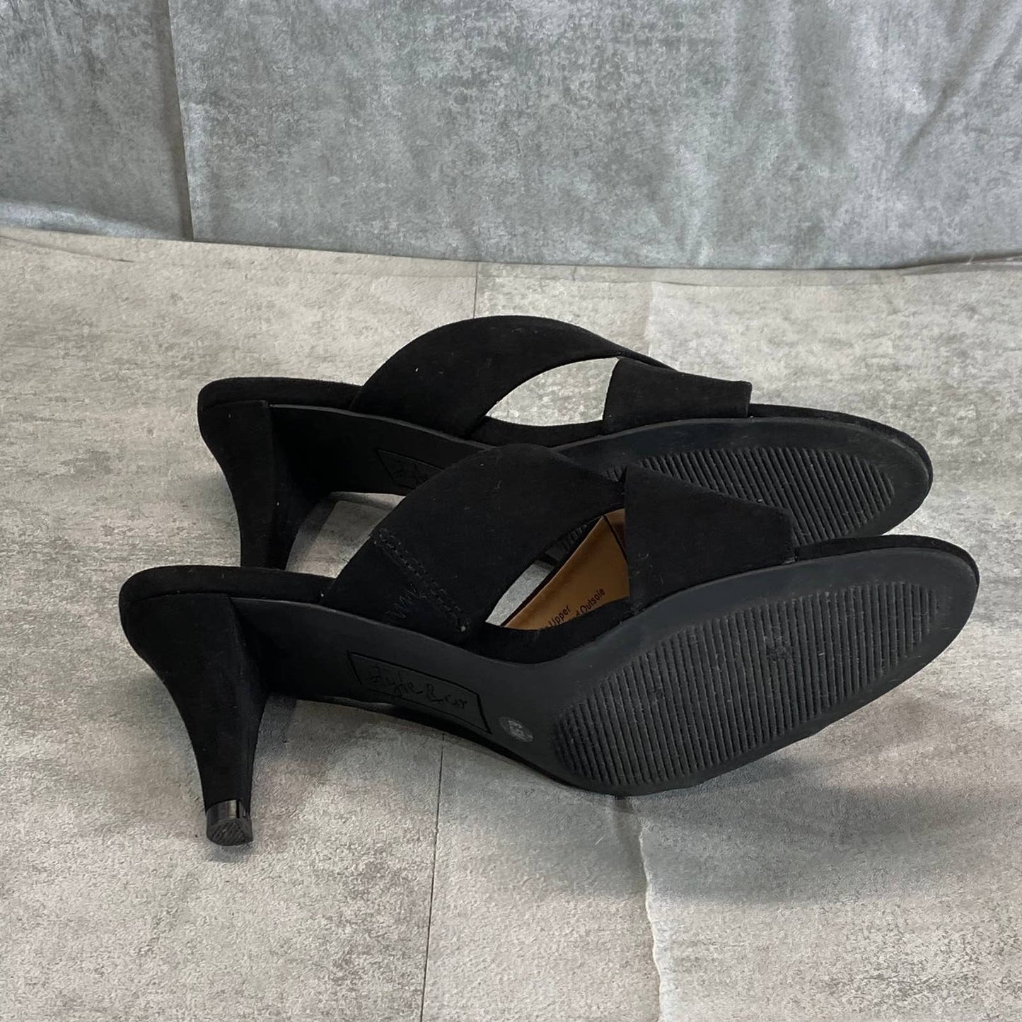 STYLE & CO Women's Black Micro Patriciaa Round-Toe Slide Dress Sandals SZ 6.5