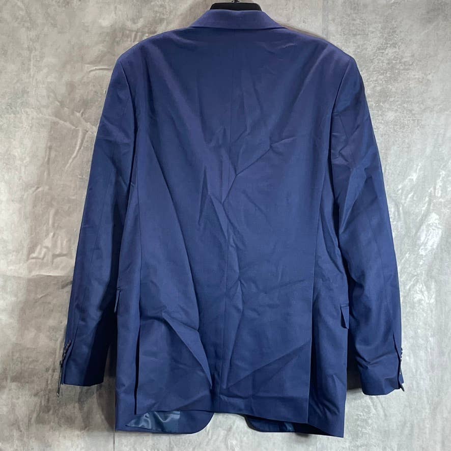 DKNY Men's Blue Textured Long Modern-Fit Stretch Two-Button Suit jacket SZ 40L