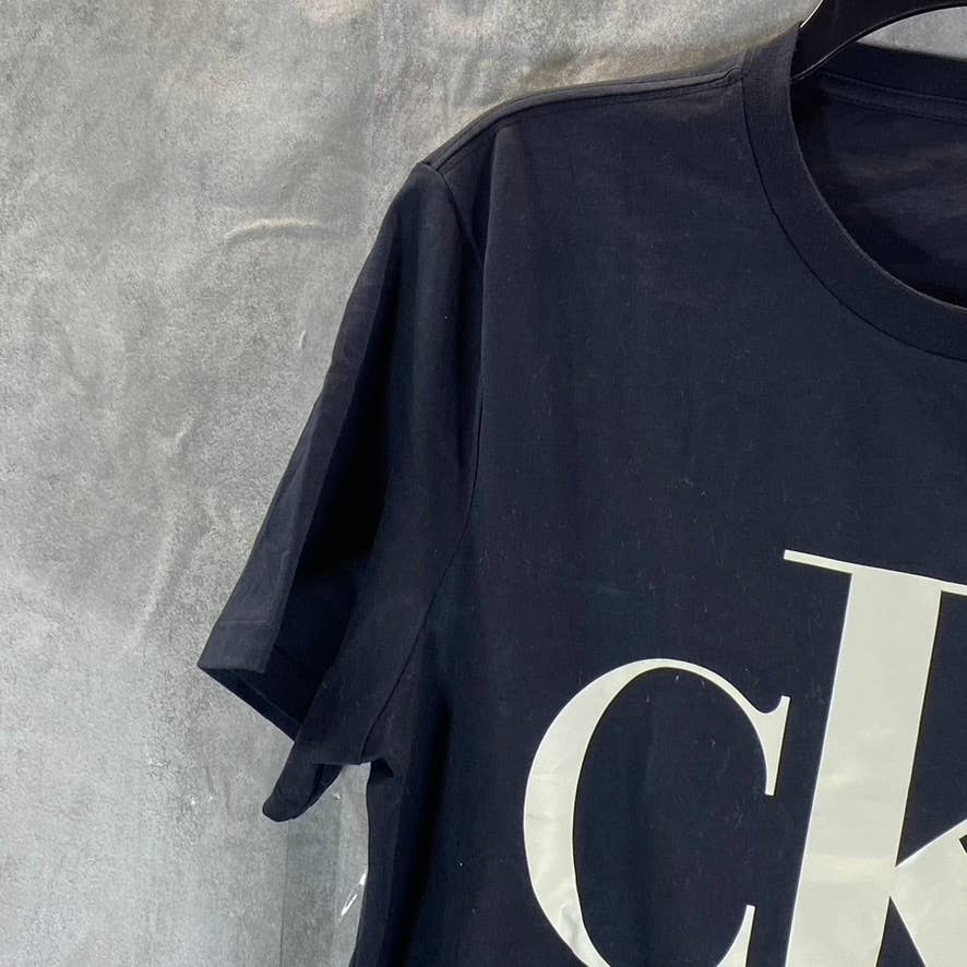 CALVIN KLEIN Men's Black Beauty Monogram Logo Graphic Crewneck T-Shirt SZ M