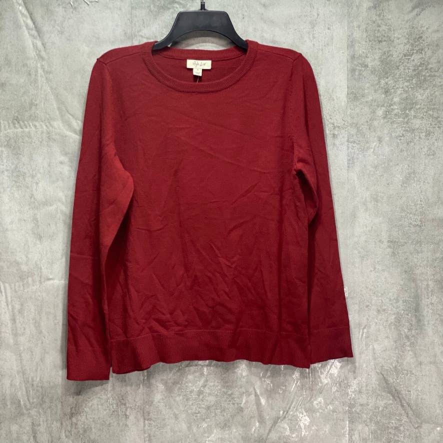 STYLE & CO Merlot Long Sleeve Crewneck Pullover Sweater SZ M