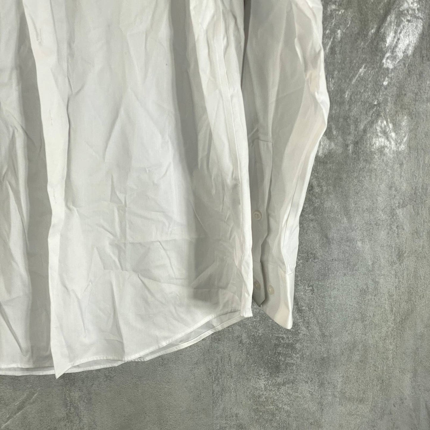 ALFANI AlfaTech Men's White Solid Regular-Fit Dress Shirt SZ M(15-15.5 34/35)