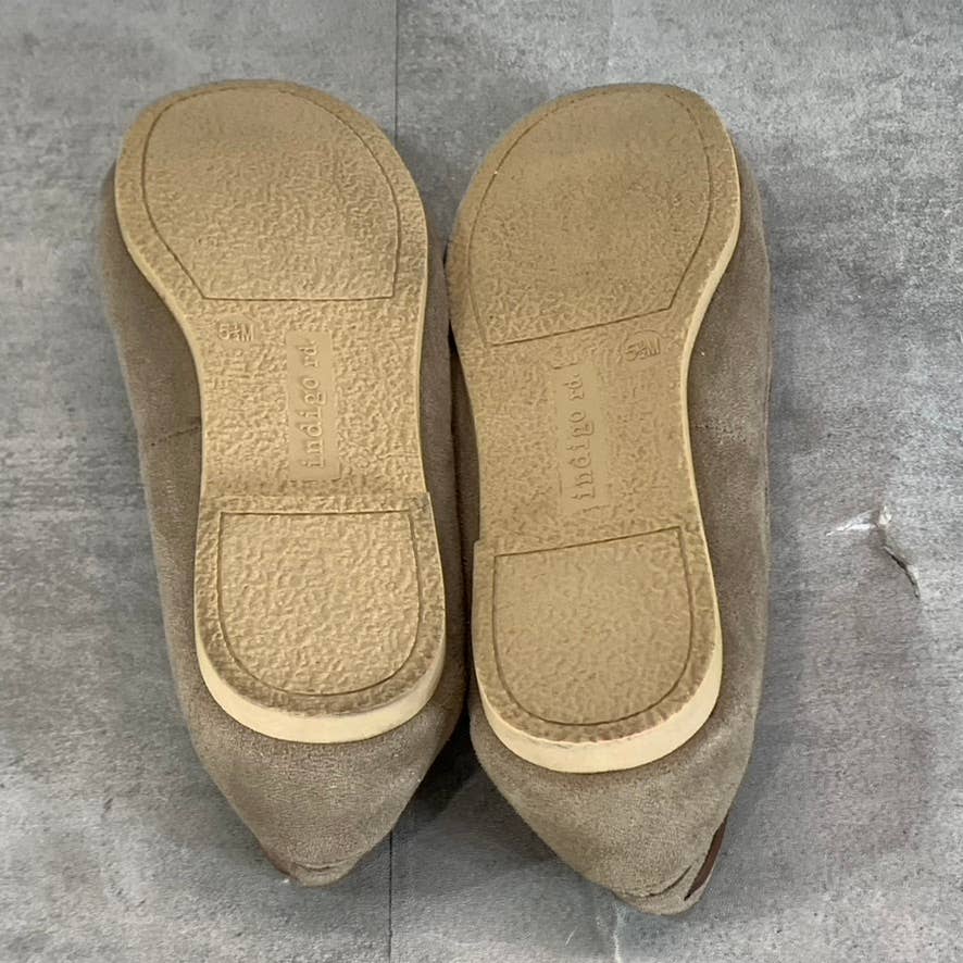 INDIGO RD. Women's Tan Faux-Fur Moccasin Round-Toe Slippers SZ 5.5