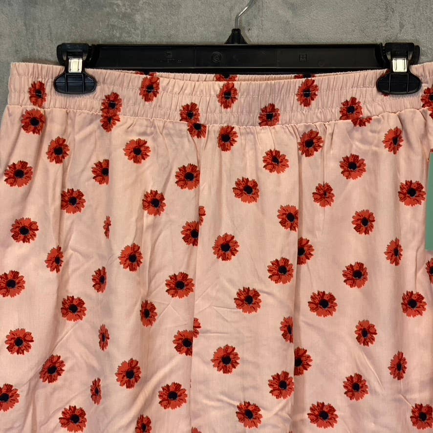 ABOUND Women's Pink Daisy Dots Easy Flowy Lightweight Elastic Waist Pull-On Shorts SZ XL