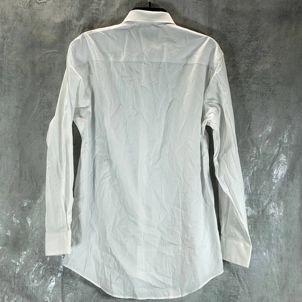 ALFANI AlfaTech Men's White Solid Regular-Fit Dress Shirt SZ S(14-14.5 32/33)