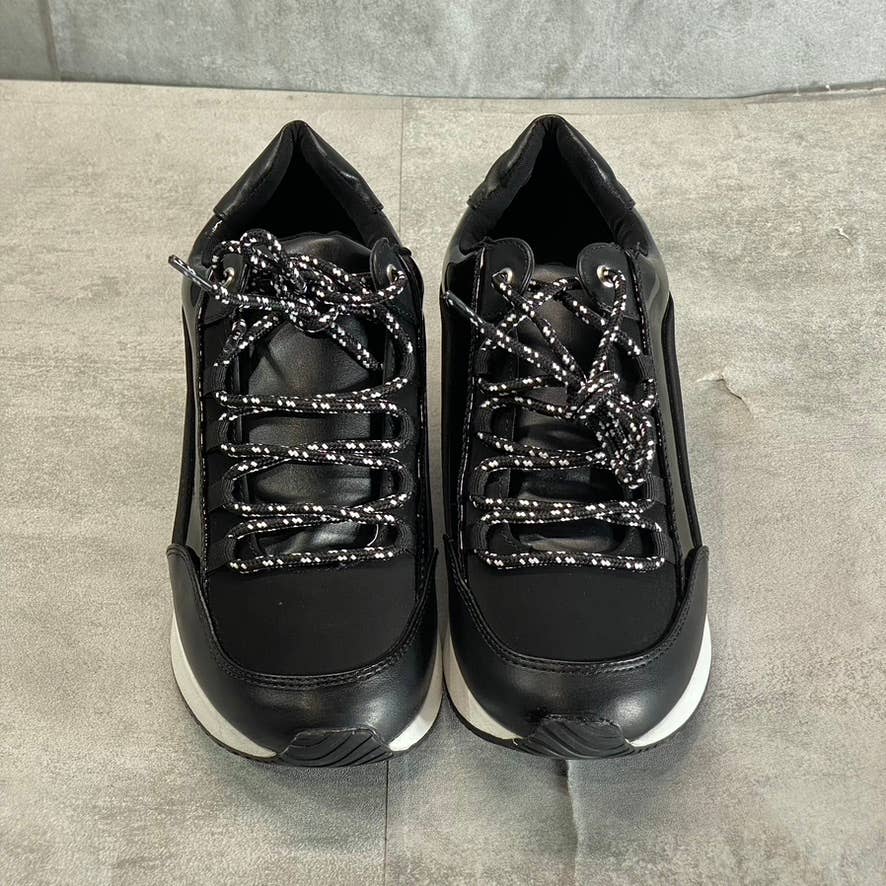ALFANI Step N' Flex Women's Black Waldenn Lace-Up Wedge Platform Sneakers SZ 5.5