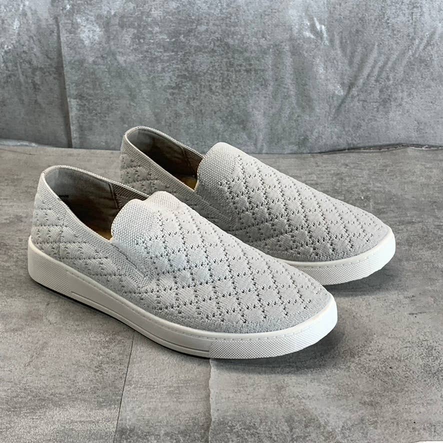 WHITE MOUNTAIN Women's Light Grey Fabric Quilted Utopia Slip-On Sneakers SZ 7.5