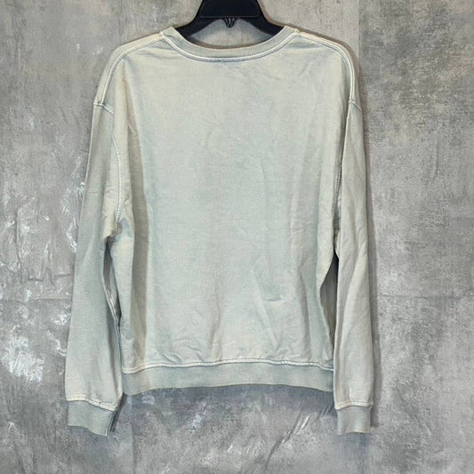TOPSHOP Women's Sage Green Acid Wash Crewneck Pullover Sweatshirt SZ 8-10