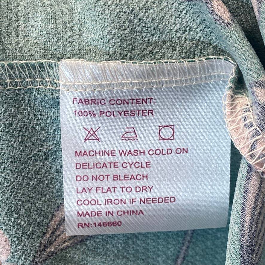 KIMI + KAI Women's Green Floral Grace Surplice V-Neck Maternity Nursing Blouse SZ M