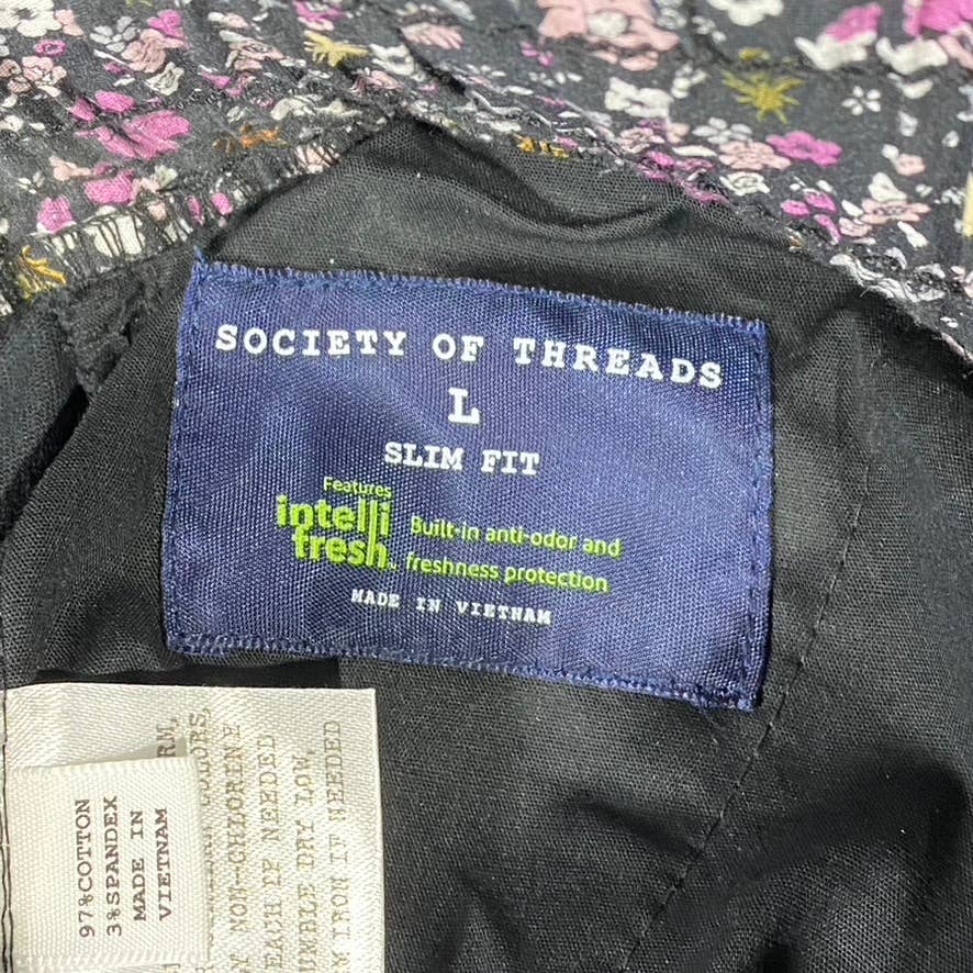 SOCIETY OF THREADS Men's Navy Slim-Fit Drawstring Pull-On Pants SZ L