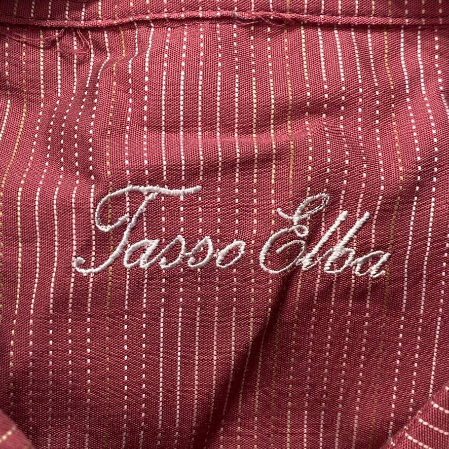 TASSO ELBA Coral Combo Textured Short Sleeve Shirt SZ 2XL