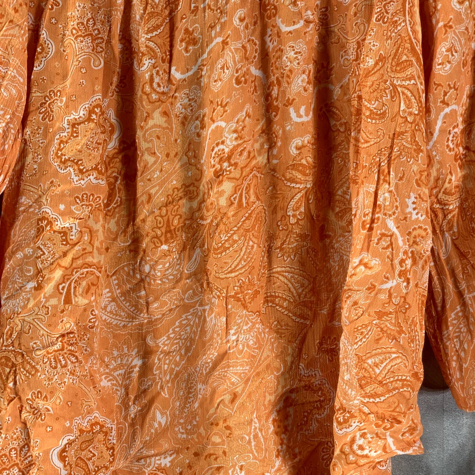 MICHAEL MICHAEL KORS Women's Petite Nectarine Paisley Off-The-Shoulder Top SZP/M