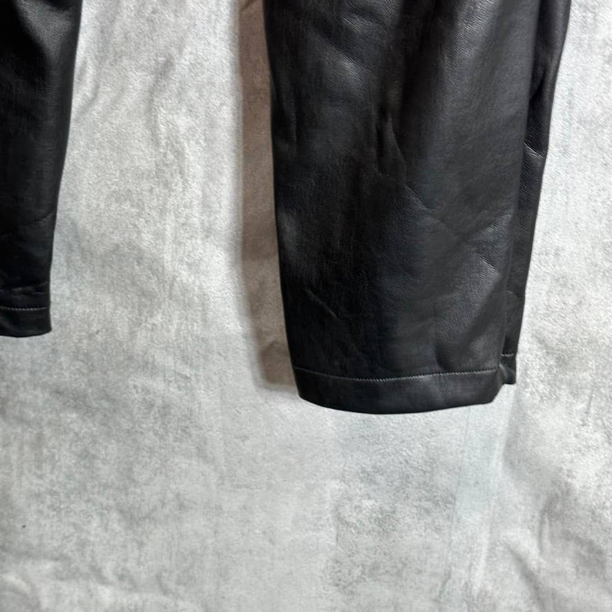GUESS Women's Jet Black Faux-Leather Priscilla Side Zipper Pull-On Leggings SZXL