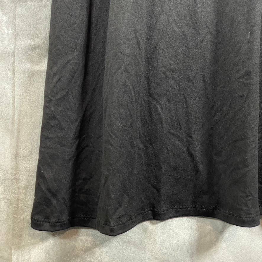 24SEVEN Comfort Apparel Women's Black Scoop-Neck Sleeveless Midi Tank Dress SZ M