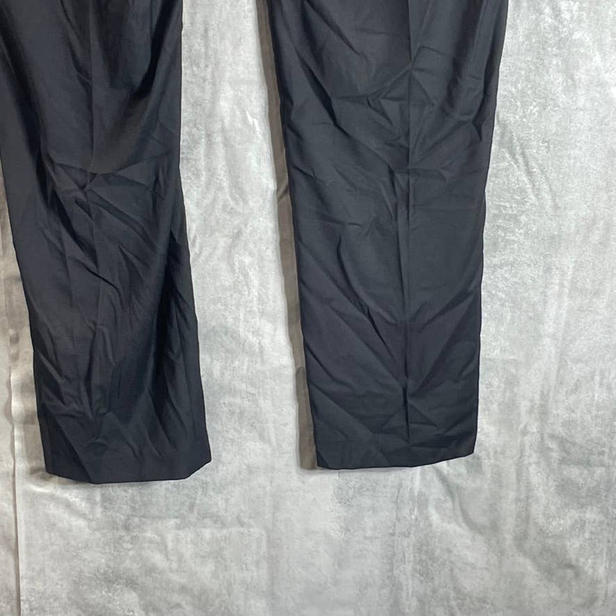 CALVIN KLEIN Men's Solid Black Slim-Fit Flat Front Dress Pants SZ 38X32