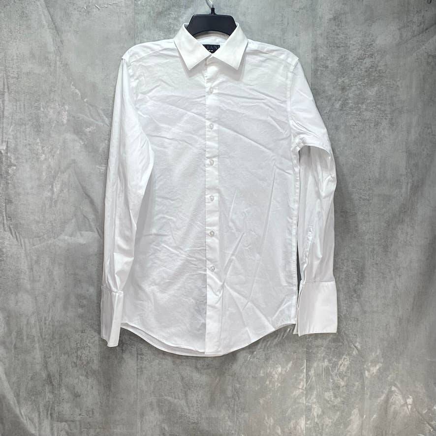 ALFANI Alphatech Slim-Fit Performance Stretch Easy-Care Solid Dress Shirt SZ S 14-14.5 32-33