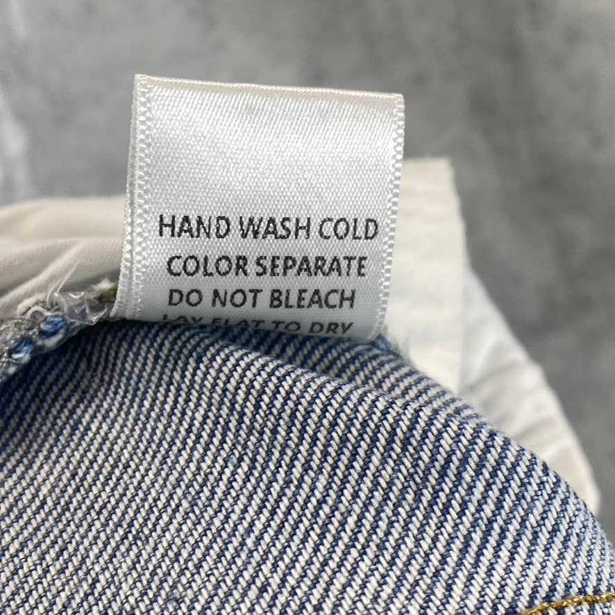 LE LIS COLLECTION Women's Blue Denim Straight-Leg Distressed High-Rise Jeans SZS