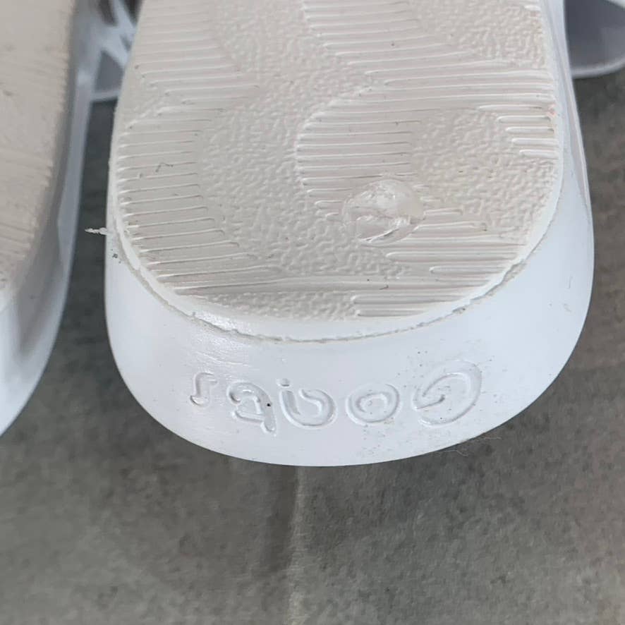 GOATS Big Girl's White/Silver The Slide K Star Print Slide Sandals SZ 2.5