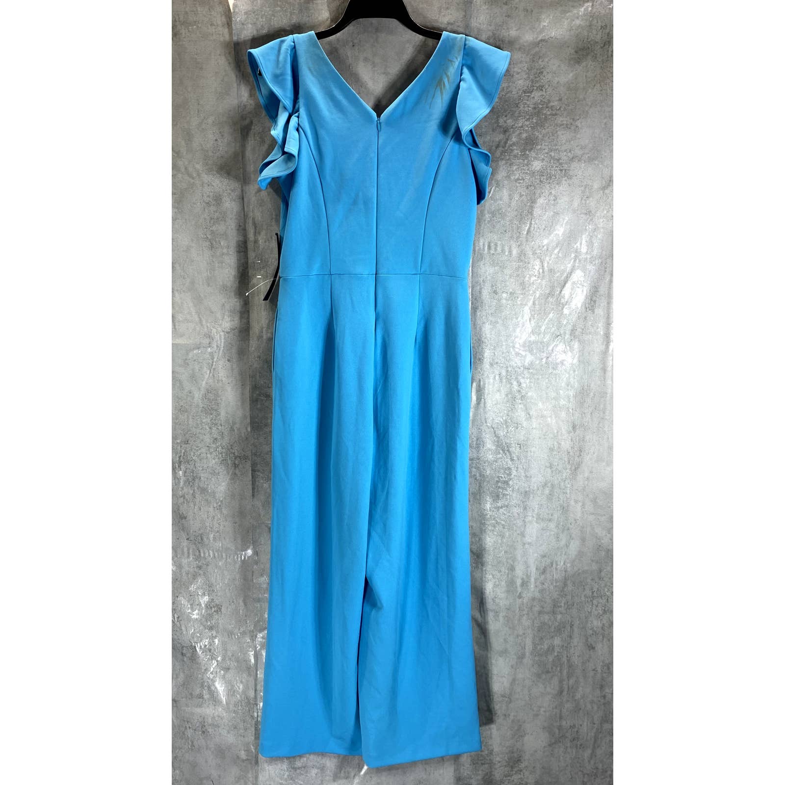 RACHEL RACHEL ROY Women's Shore Blue Ruffled-Sleeve Pocket Cropped Jumpsuit SZ L
