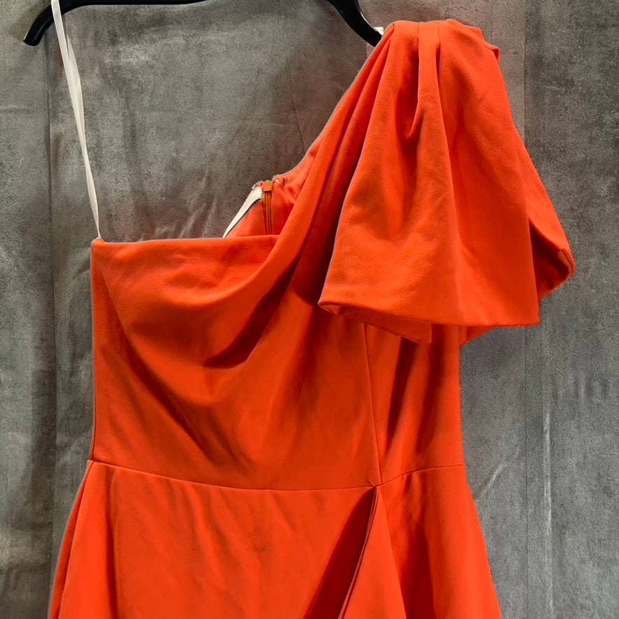 BETSY & ADAM Women's Orange One-Shoulder Bow Knee-Length Sheath Dress SZ 4
