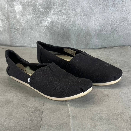 TOMS Women's Black Classic Canvas Round-Toe Slip-on Sneakers SZ 7