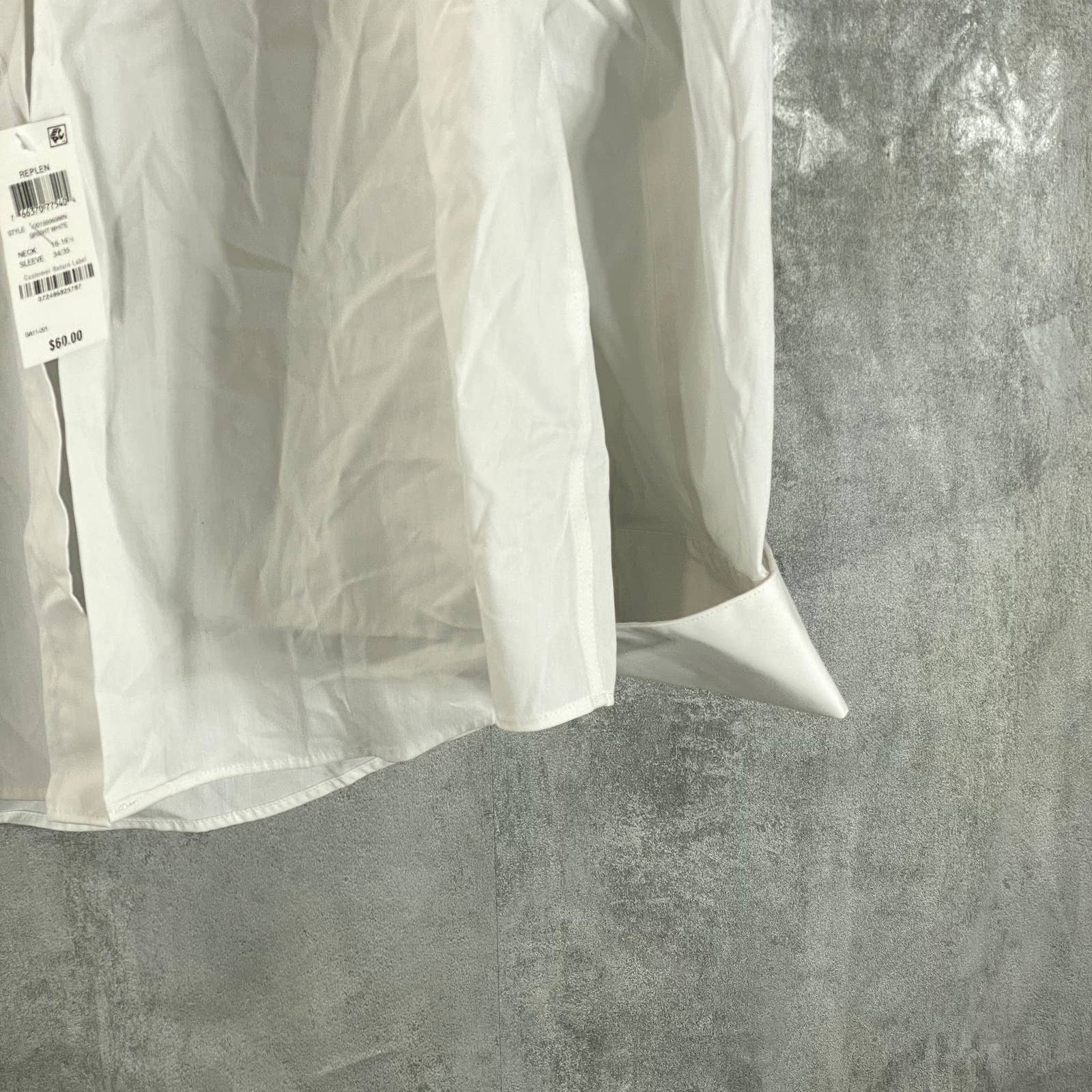 ALFANI Men's White Slim-Fit 2-Way Stretch Button-Up Long-Sleeve Dress Shirt SZ L