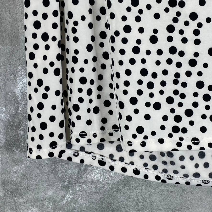 NY COLLECTION Women's Pristine White Icemoon Scoopneck Balloon Short Sleeve Top