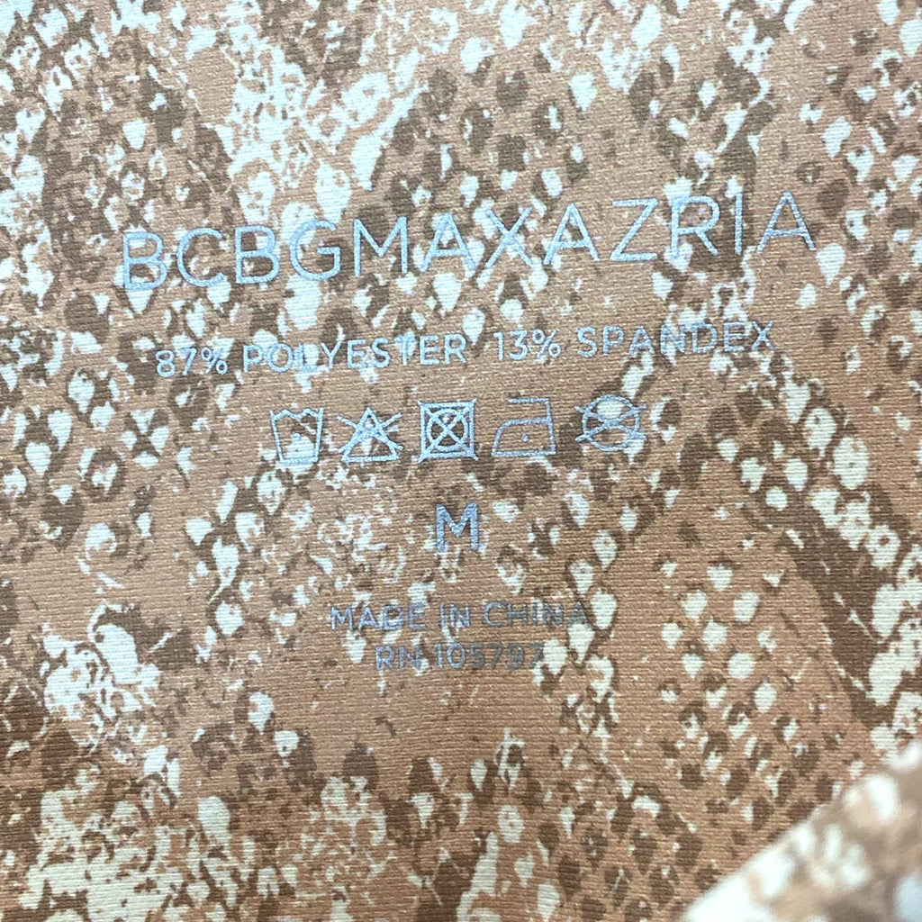 BCBMAXAZRIA Women's Pink Snake Print Stretch High-Rise Pull-On Ankle Leggings SZ M