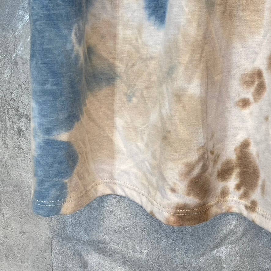 VELVET TORCH Women's Coco Tie-Dye V-Neck Long Sleeve A-Line Mini Dress SZ XS