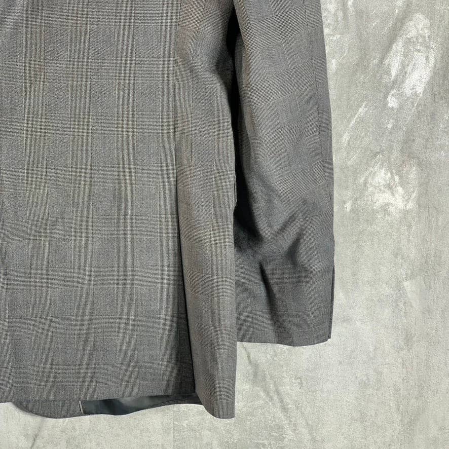 MARC NEW YORK Men's Charcoal/blue Plaid Modern-Fit Two-Button Suit Jacket SZ 38S