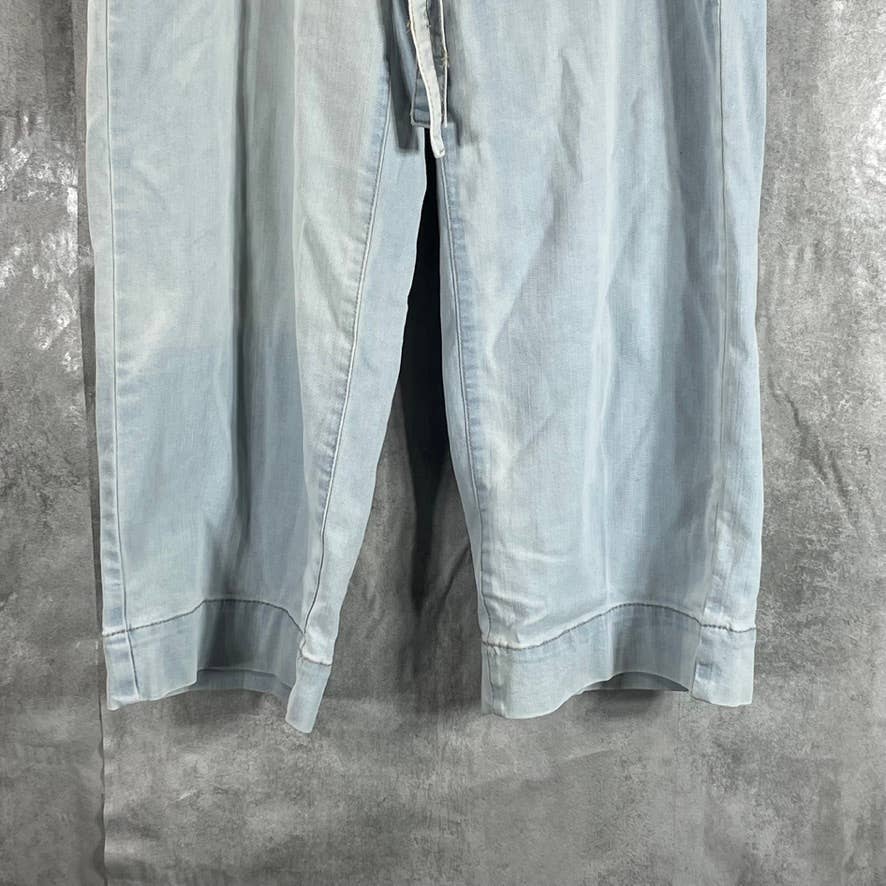 CHARTER CLUB Women's Light Wash Denim Boca Belted Crop Wide-Leg Pants SZ 4