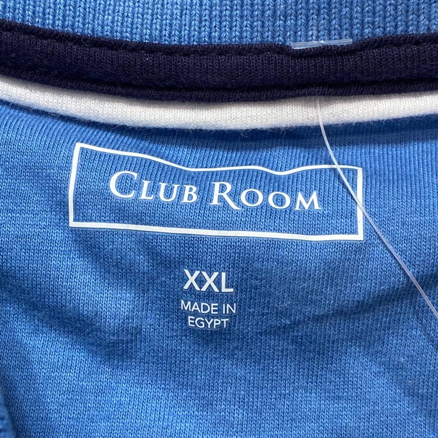 CLUB ROOM Pacific Coast Blue Solid Front Pocket Jersey Polo SZ XXL