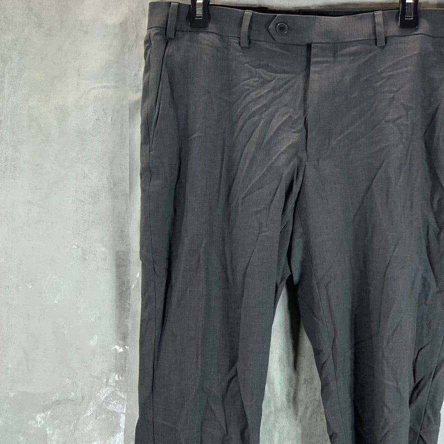 CALVIN KLEIN Men's Dark Grey Infinite Stretch Skinny-Fit Dress Pants SZ 36X29