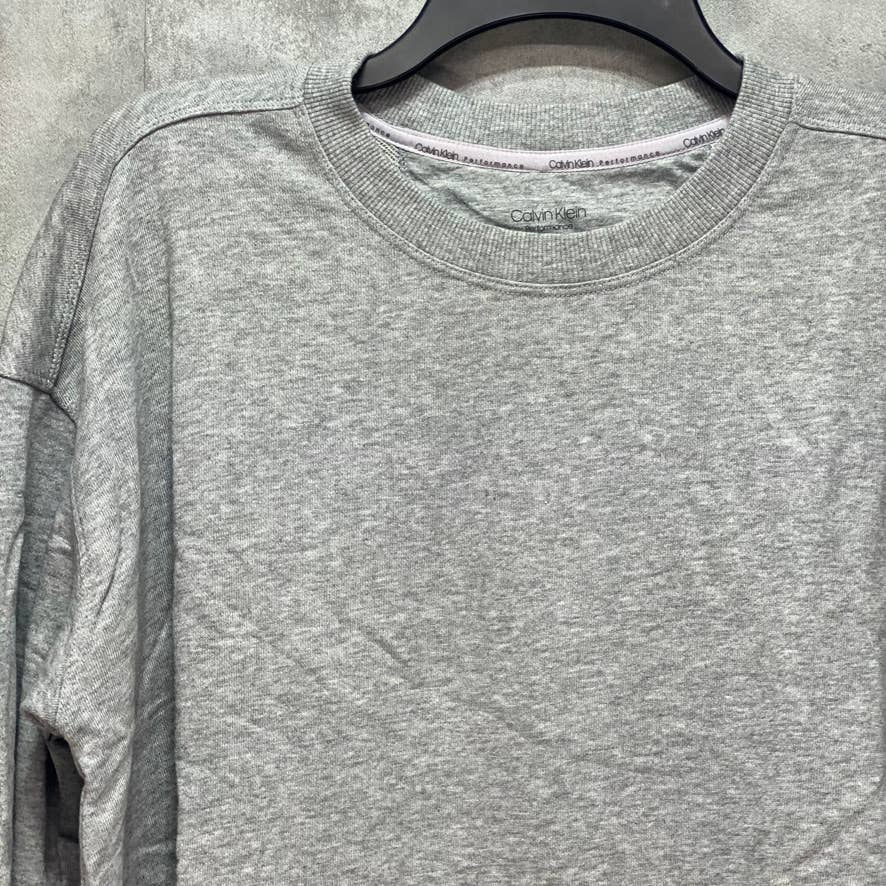 CALVIN KLEIN PERFORMANCE Grey Long Sleeve Tie-Back Top SZ XL