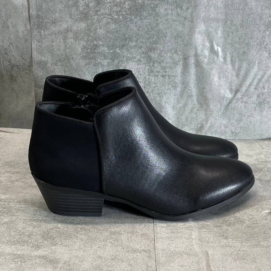 STYLE & CO Women's Black Wileyy Almond-Toe Block-Heel Ankle Booties SZ 6.5