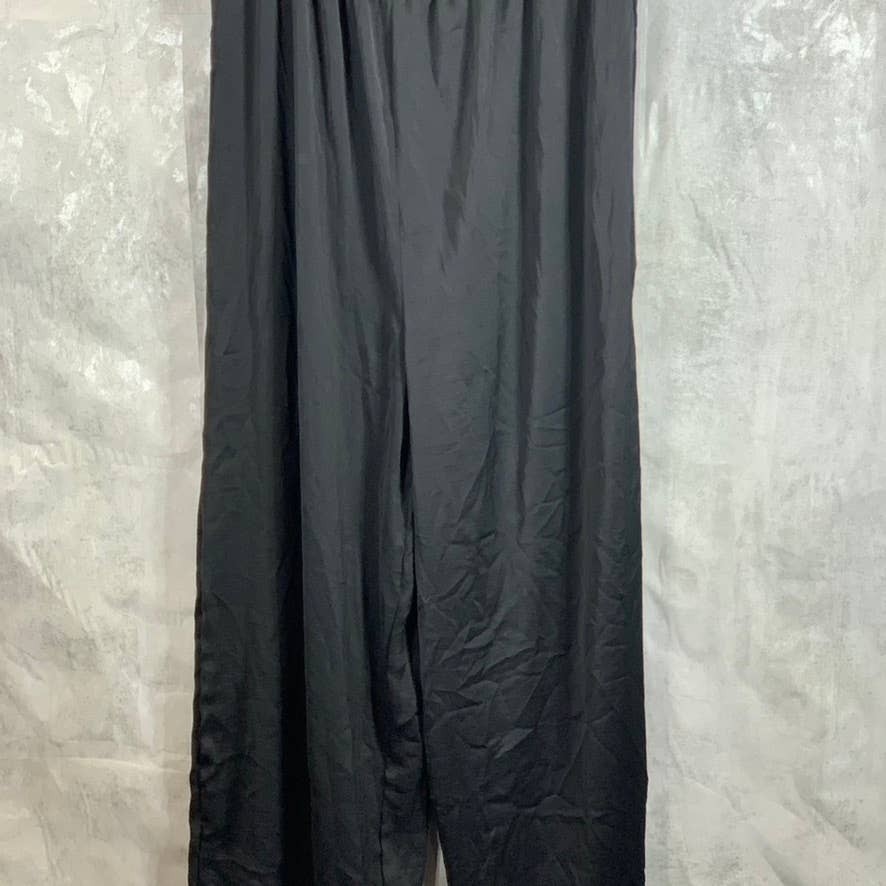 GIGI PARKER Women's Solid Black Off-The-Shoulder Long-Sleeve Wide-Leg Jumpsuit