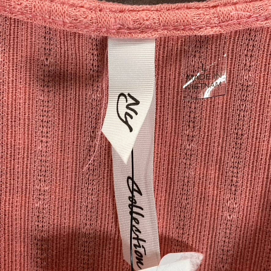 NY COLLECTION Women's Conch Shell V-Neck Triple-Ring Sleeveless Ribbed Tunic Top