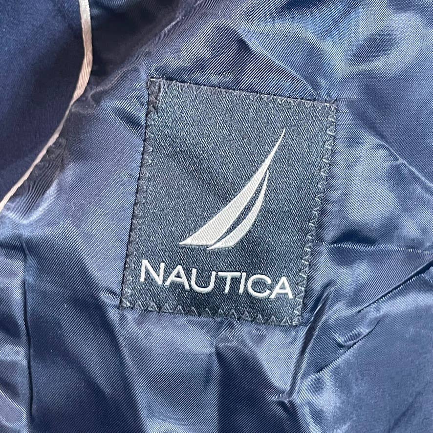 NAUTICA Men's Blue Solid Long Modern-Fit Two-Button Bi-Stretch Suit Jacket SZ46L