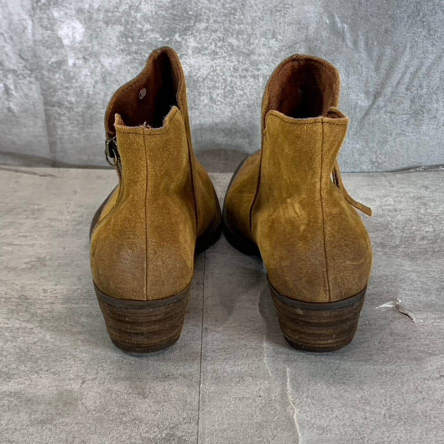 BORN Women's Brown Brinlee Round-Toe Block-Heel Ankle Boots SZ 7.5