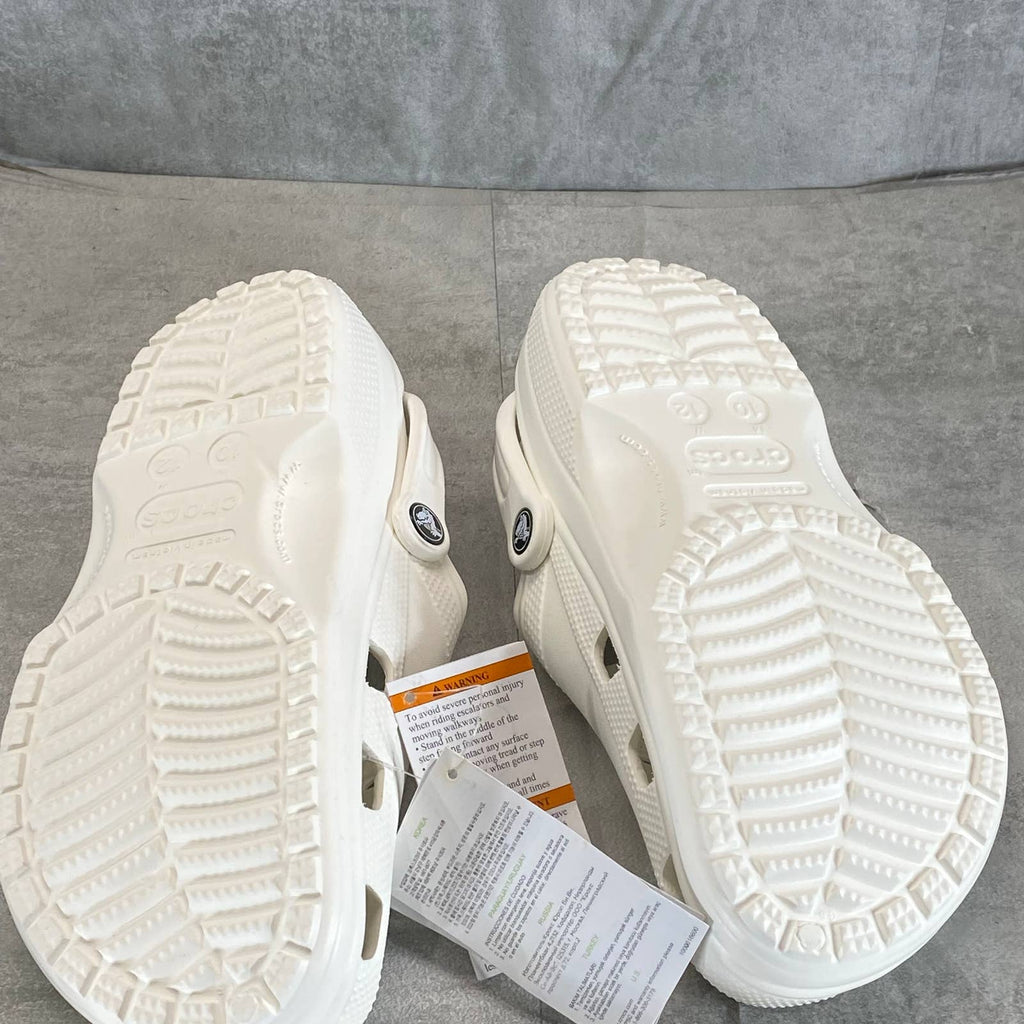 CROCS Unisex White Slip-On Heel Strap Lightweight Classic Clog Sandal SZ M10/W12
