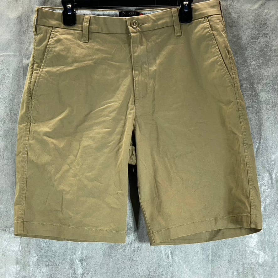 DOCKERS Men's Tan Solid Supreme Flex Stretch Shorts SZ 32