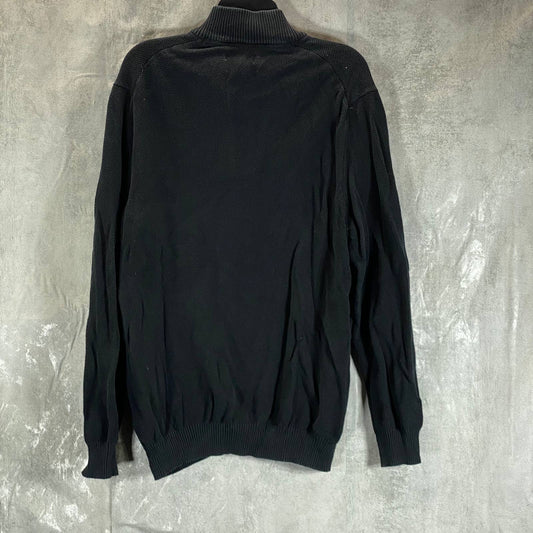 CLUB ROOM Men's Deep Black Classic-Fit Quarter-Zip Sweater SZ 2XL