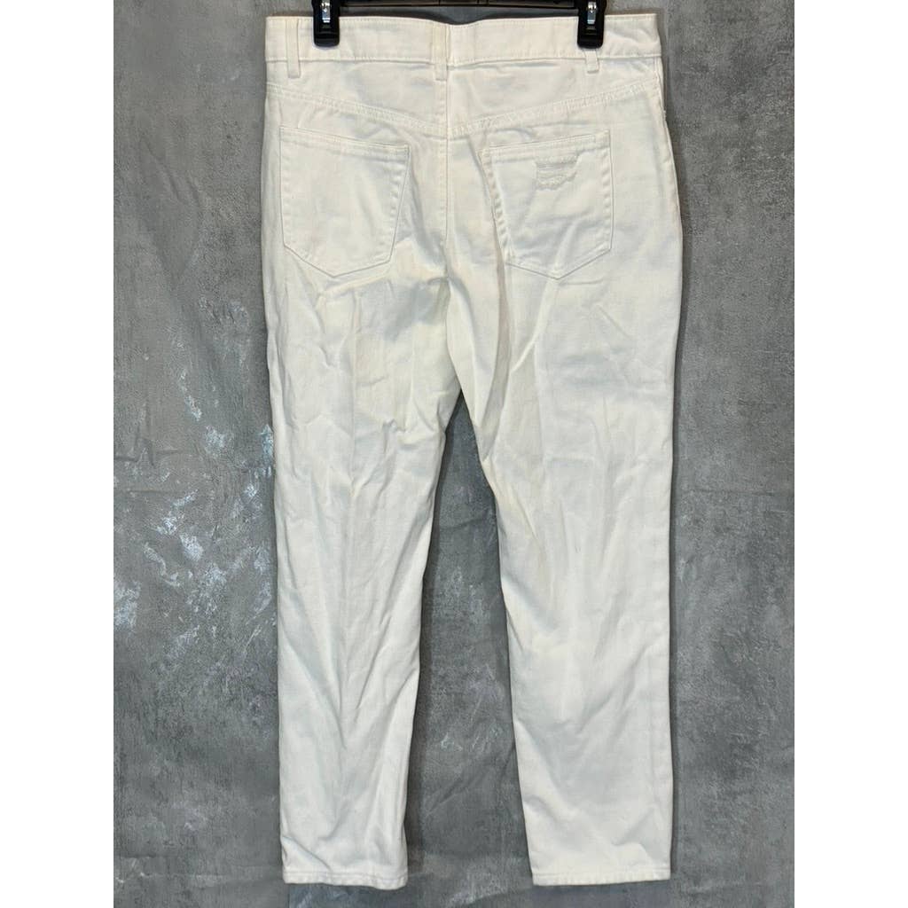 AFRM Women's White Luisa Distressed High-Rise Ankle Crop Skinny Denim Jeans SZ27