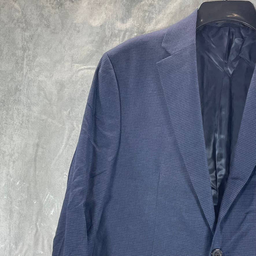 LAUREN RALPH LAUREN Men's Blue Mini Check UltraFlex Classic-Fit Sport Coat SZ41R