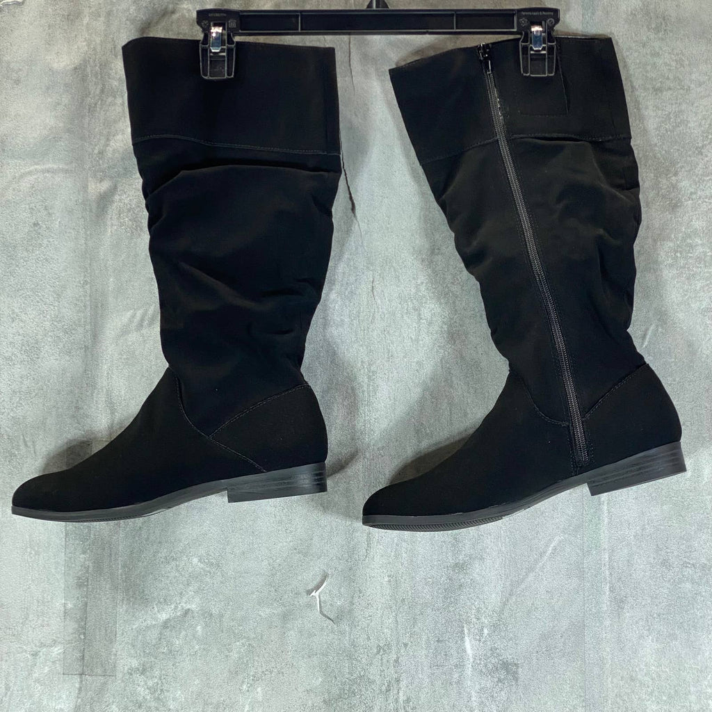 STYLE & CO Women's Black Kalimae Round-Toe Ruched Shaft Tall Boots SZ 8.5