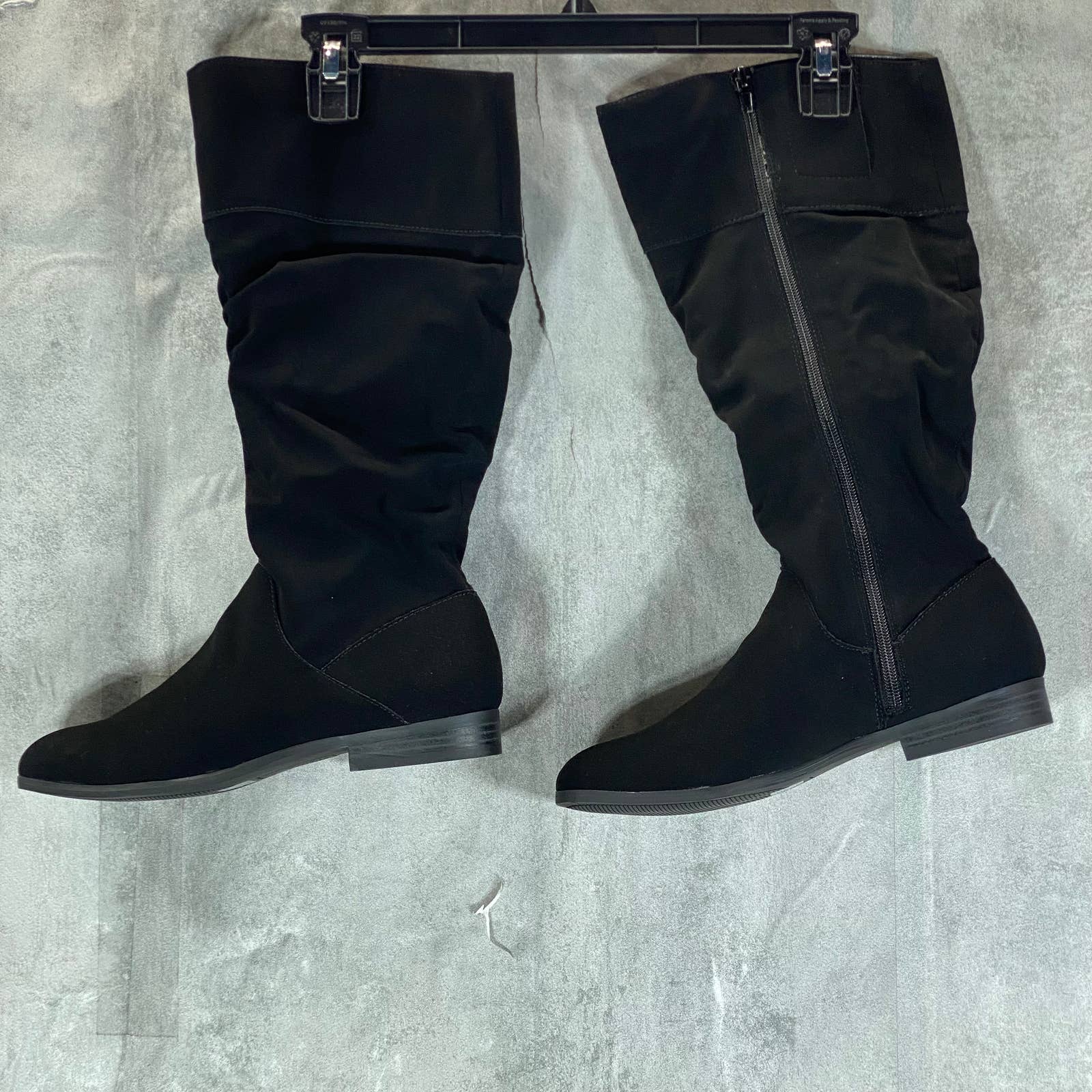 STYLE & CO Women's Black Kalimae Round-Toe Ruched Shaft Tall Boots SZ 8.5