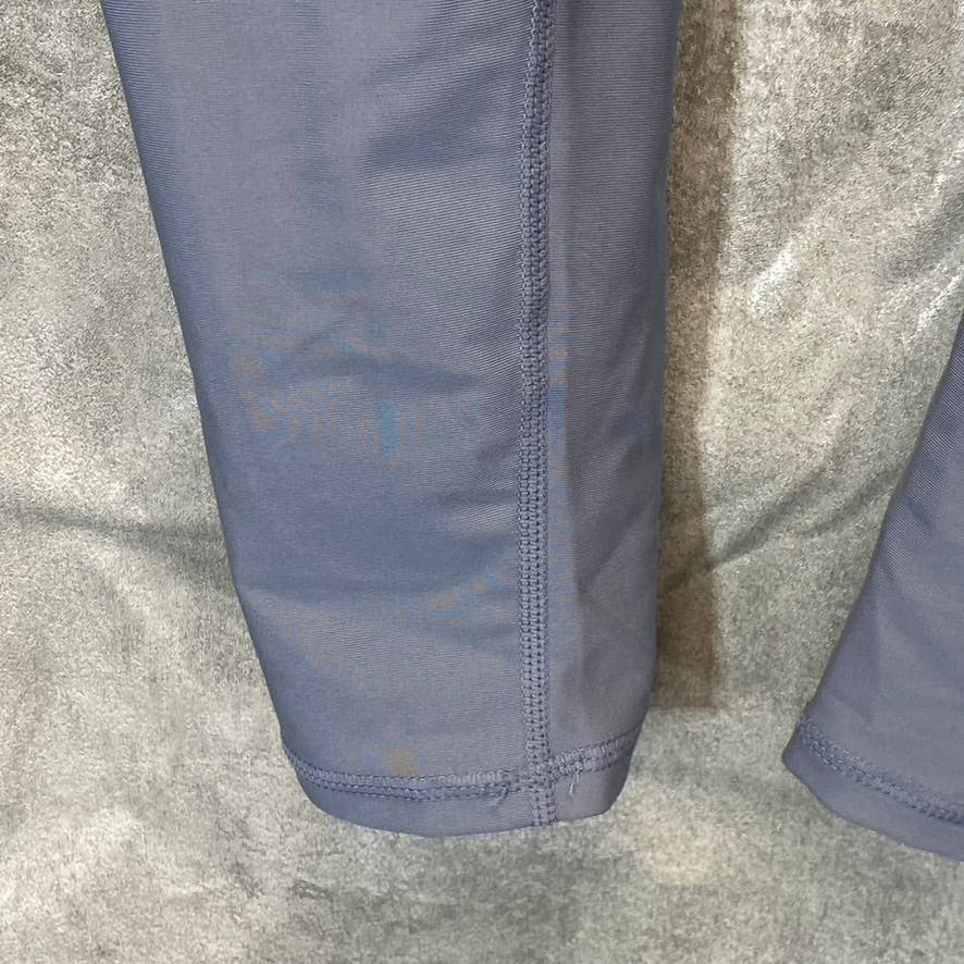 PRO-FIT Activewear Grey Blue Lightweight Ruched Breathable High-Waist Pull-On Leggings SZ L