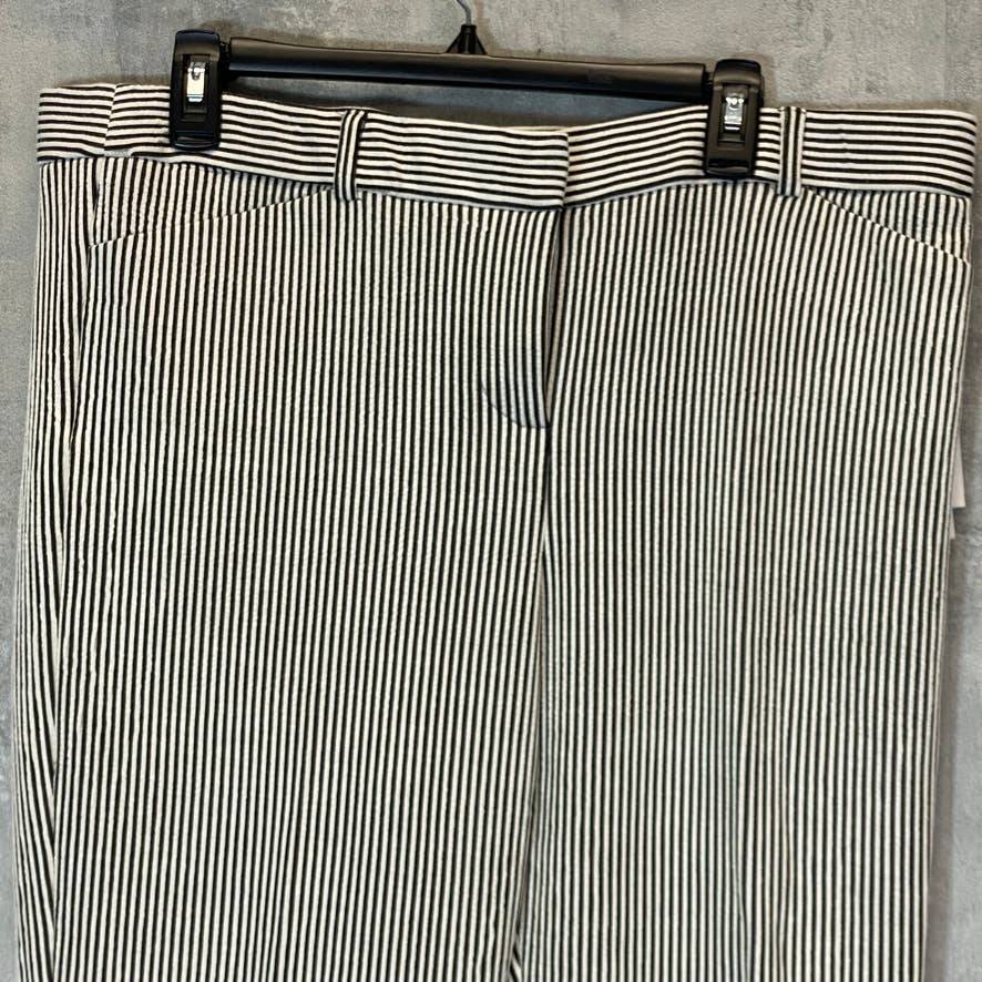 AMANDA + CHELSEA Women's Black/White Pinstripe Ankle Pants SZ 16